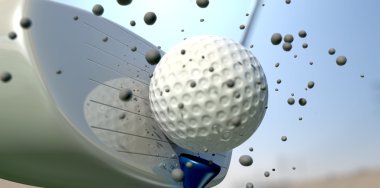 Golf Ball And Club Impact clipart