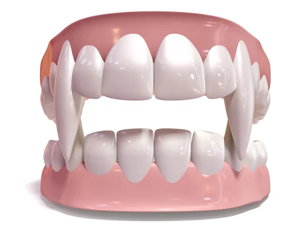 Set di denti falsi vampiro isolato — Foto Stock
