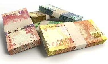 South African Rand Notes Bundles Stack clipart