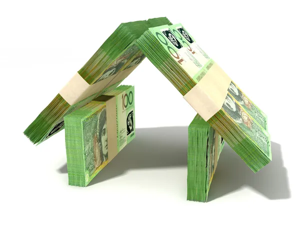 Australian Dollar Notes House Perspective — Stock Photo, Image