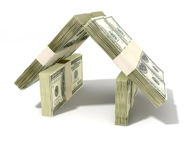 Dollar Notes House Perspective — Stock Photo, Image