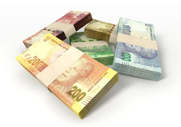Sul-Africano Rand Notes Pacotes Pilha — Fotografia de Stock