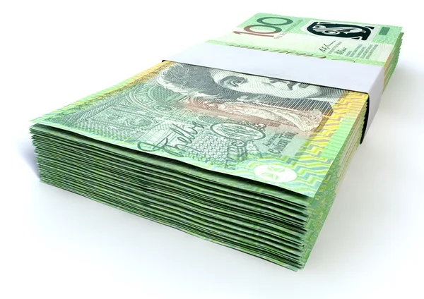 Bündel australischer Hundert-Dollar-Scheine — Stockfoto