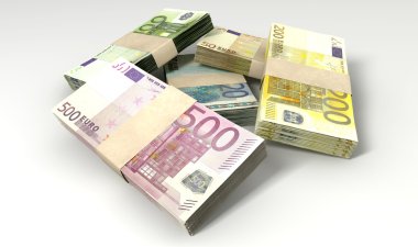 Euro notlar toplama yığın kapatın