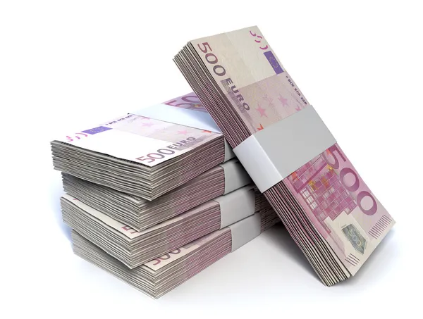 Euro bill stapel perspectief — Stockfoto