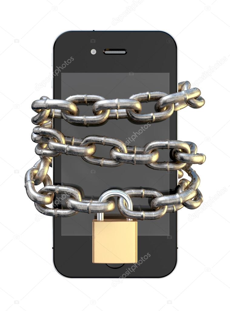 Chained And Padlocked Smartphone