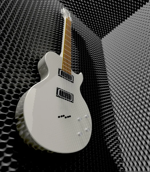 Acoustic Foam Room With Mounted Electric Guitar — Stock Photo, Image