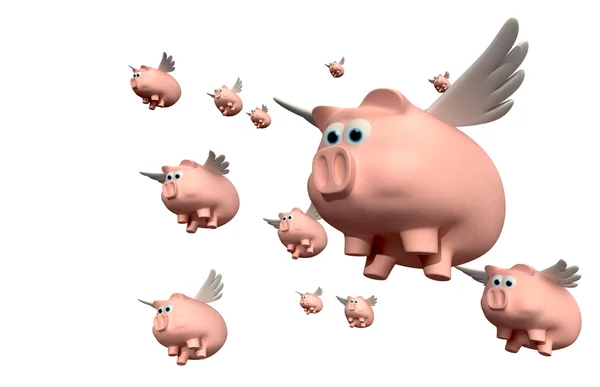 Коли свині літати Група — стокове фото