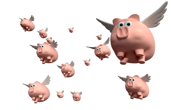 Коли свині літати Група — стокове фото