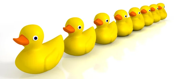 Your Toy Rubber Ducks In A Row — Stock Photo, Image