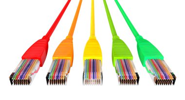 Ethernet kabloları ön üst işaret renklerin takılı değil.
