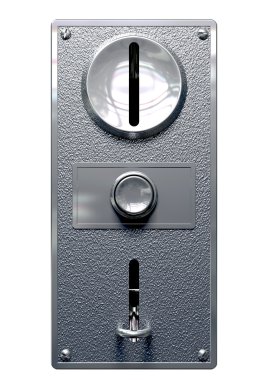 Vintage sikke slot makinesidir panel düğmesi açık ile