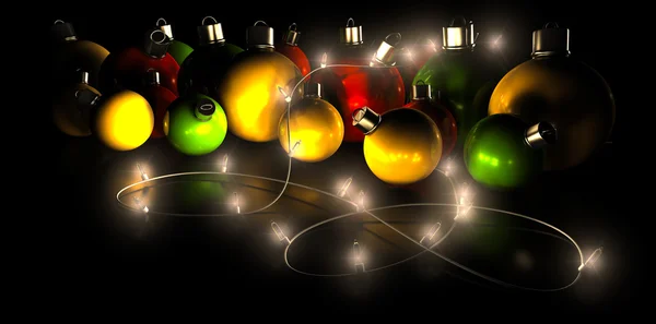 Decoraciones y luces navideñas —  Fotos de Stock