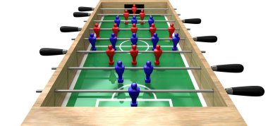 Foosball Tablo yüksek Üstten Görünüm