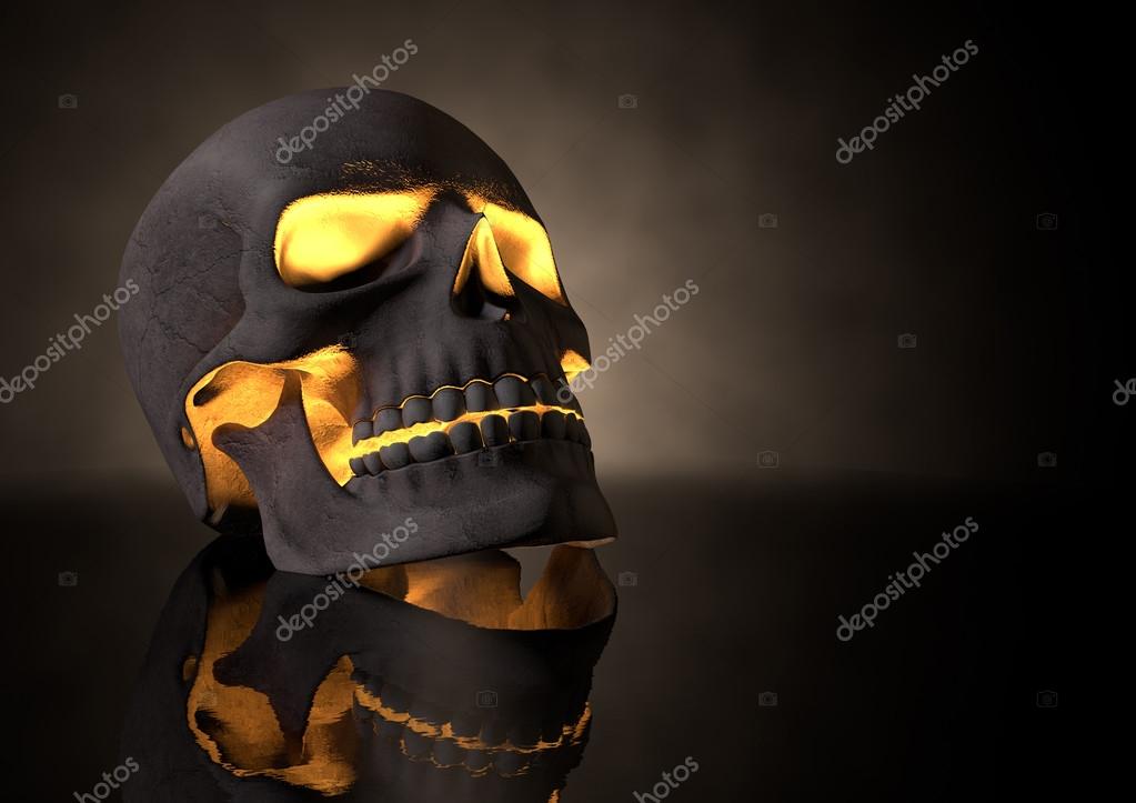 glowing skull