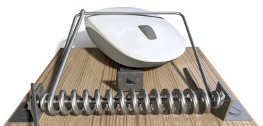 bilgisayar fare fare kapanı ile sıkışmış