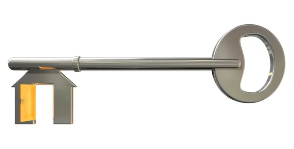 House Key With Open Door Insert — Stock Photo, Image