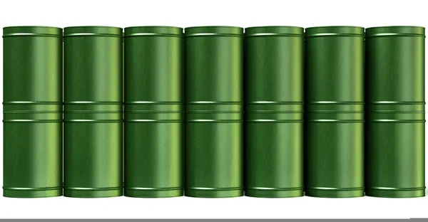 Verde barril pila frontal —  Fotos de Stock
