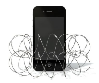 dikenli tel korumalı smartphone
