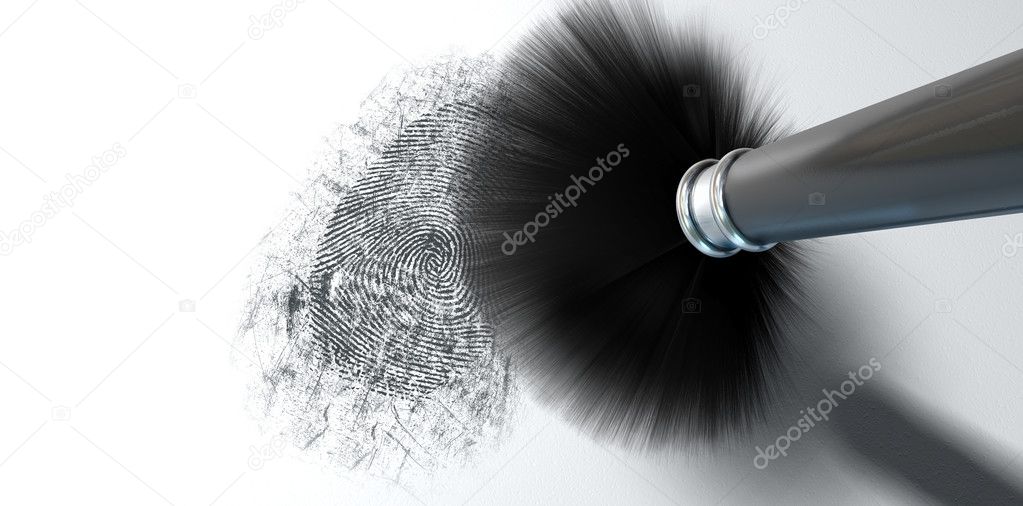 Dusting For Fingerprints On White — Stock Photo © albund 32953167