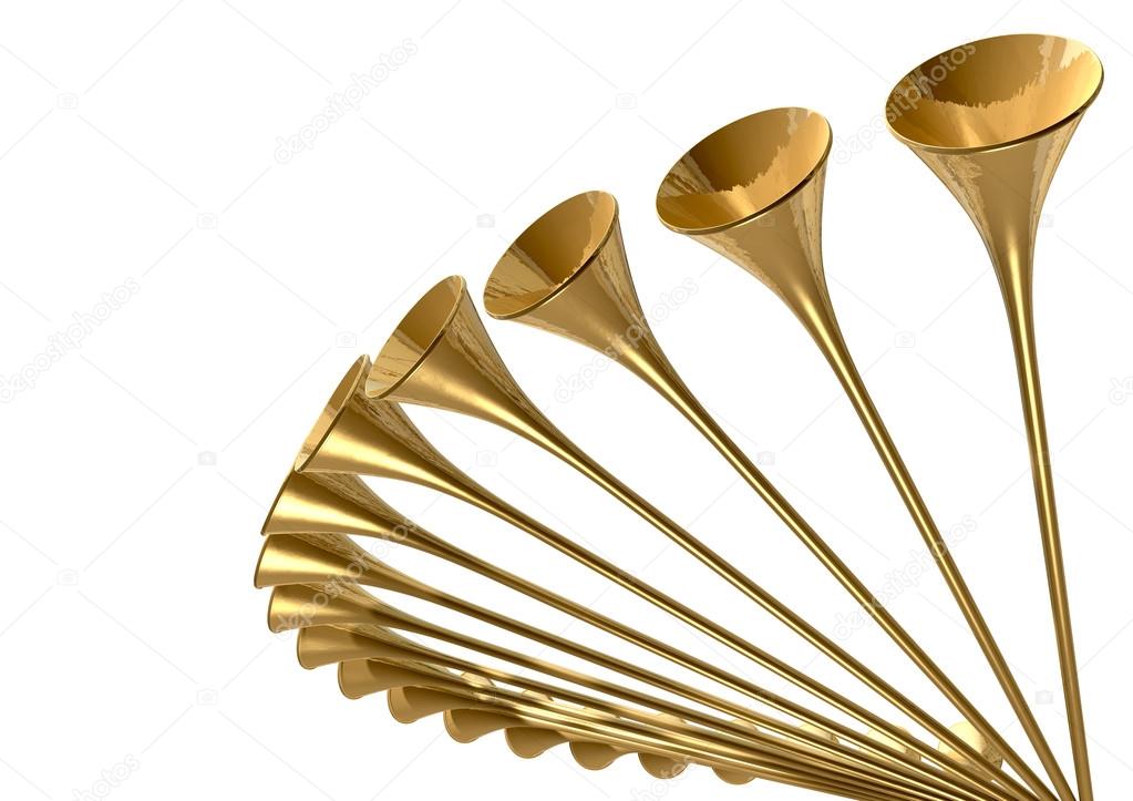 Musica de trompetas medievales círculo de trompeta medieval — Foto de