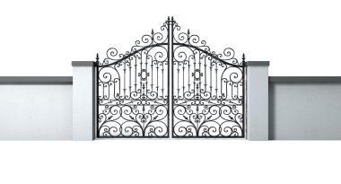 Closed Ornate Gates And Wall