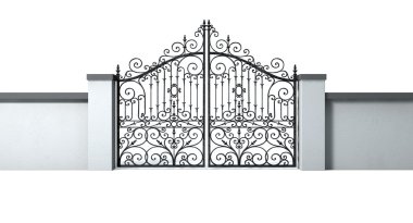 Closed Ornate Gates And Wall clipart