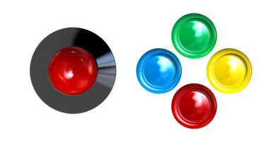 Arcade Control Joystick And Buttons clipart