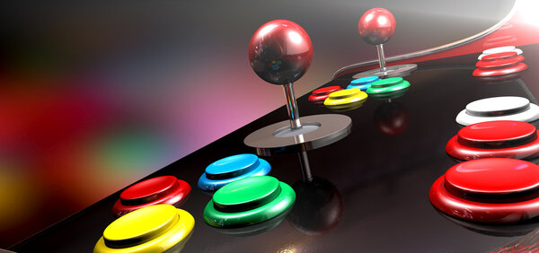 Arcade Control Panel With Joystick And Buttons