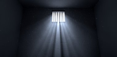 Hapishane hücresi pencerede parlayan güneş