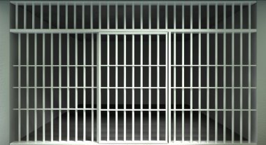 White Bar Jail Cell Front Locked clipart