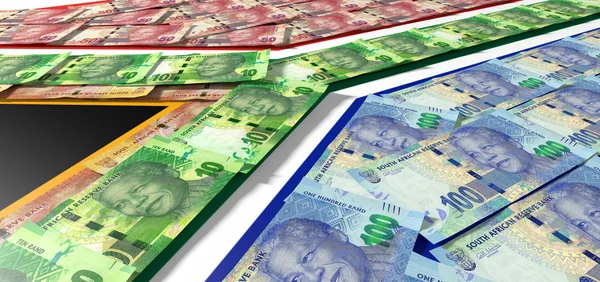 Bandiera Sudafrica Rand Notes — Foto Stock