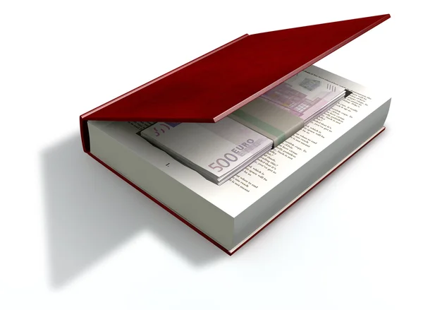 Concealed Euros In A Book Front — Stock Photo, Image