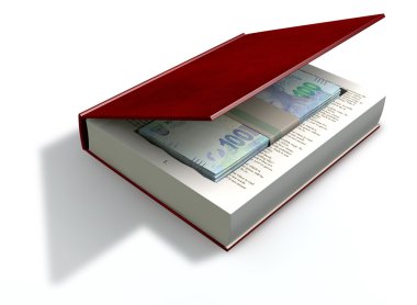 Concealed Rand Notes In A Book Front clipart