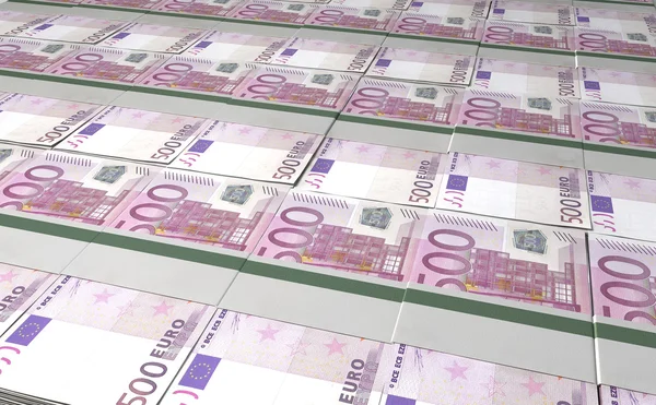 Paquetes de billetes de euro establecidos — Foto de Stock