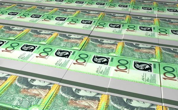 Paquetes de billetes de dólar australiano establecidos — Foto de Stock