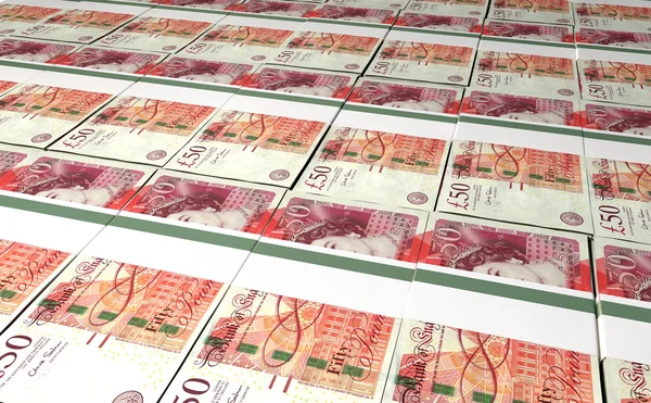 British One Hundred Pound Notes Laid Out — Stock Photo, Image
