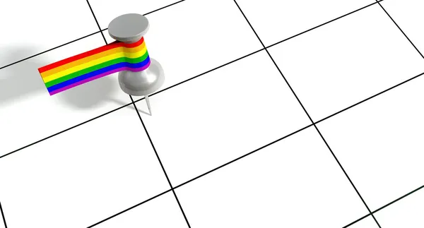 Guardar el Pin de la Fecha con Etiqueta Gay — Foto de Stock