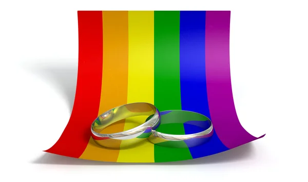 Guardar la fecha anillos y gay papel — Foto de Stock