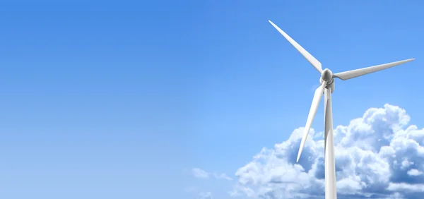 风力涡轮机蓝色天空 — 图库照片