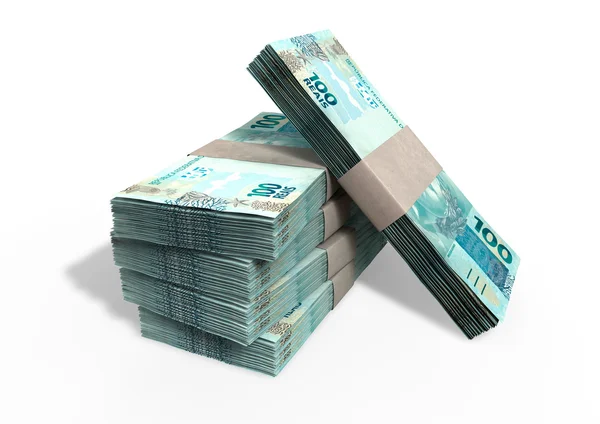 Brazilian Real Notes Pile — Stock Photo, Image