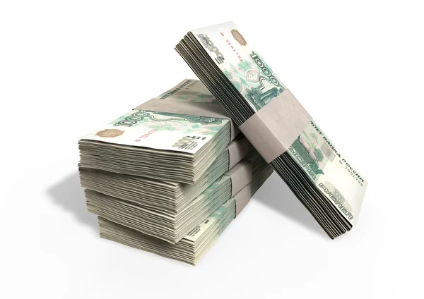 Pilha de notas de rublo russo — Fotografia de Stock