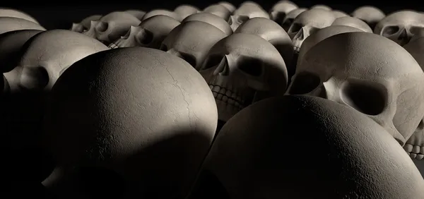 Перспективный темный массив черепов — стоковое фото