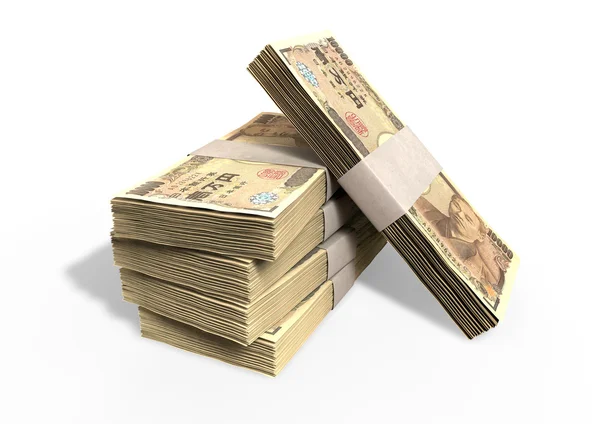 Japanese Yen Notes Pile — Stock Photo, Image