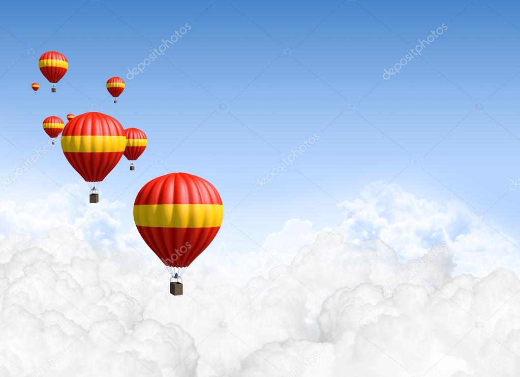 Hot Air Balloons Above The Clouds