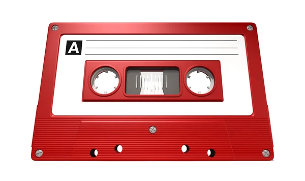 Červené audio kazetu — Stock fotografie