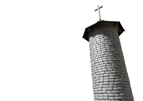 Church Tower And Crucifix — Stock Photo, Image