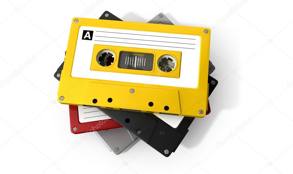 Stack Of Audio Cassette Tape