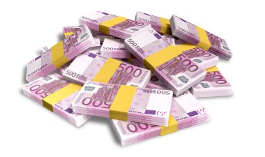 Euro dağılmış not yığını