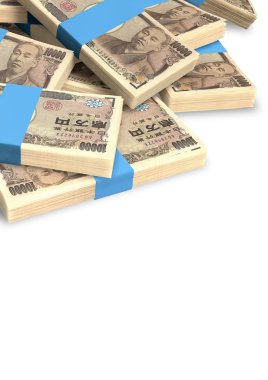 Yen notları dağınık kazık